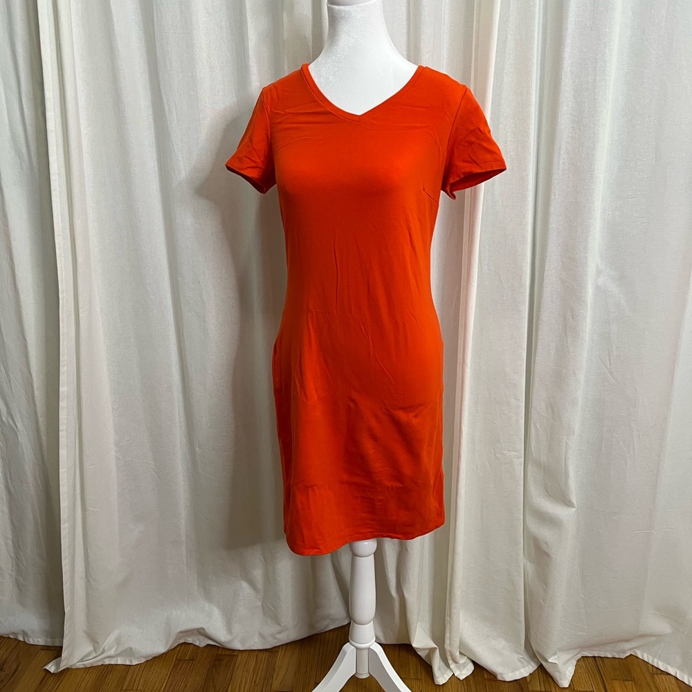 Orange T-shirt dress